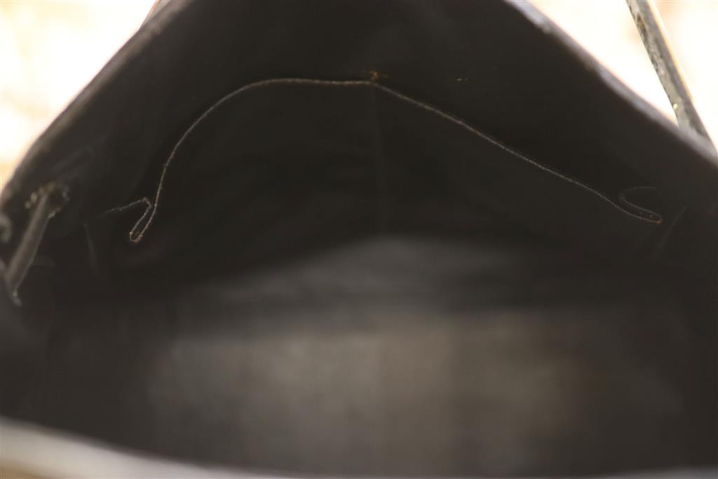 A Hermes Sac a depeches (Kelly) bag, ostrich skin, circa 1940s, (undated - prior to 1945)